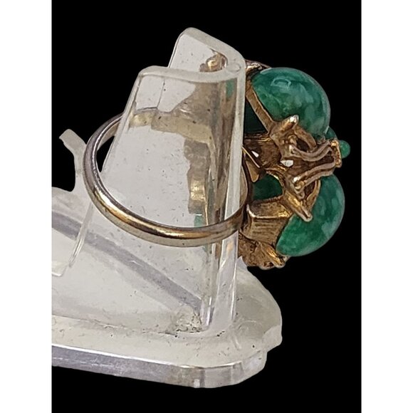 Vintage Glass or Porcelain Adjustable Ring (A4479) - Picture 3 of 4